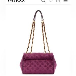 Guess purple velvet bag NWT